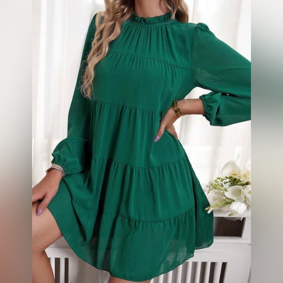 Ruffle Hem Smock Dress - Picture 1 of 2